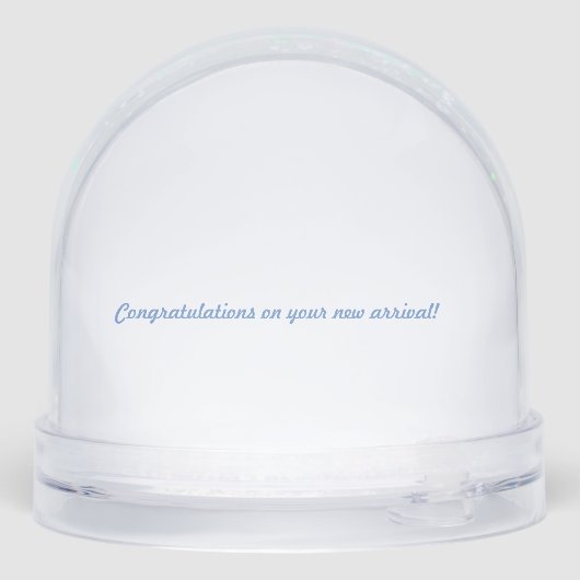 新生児少年の誕生の発表スノーグローブ (裏面)