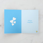 新生児少年テディは青い挨拶をする カード (内部)