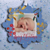 新生児少年メリークリスマス オーナメントカード