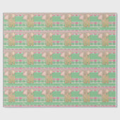 新生児少年!エレファントとグリーン ラッピングペーパー (フラット)