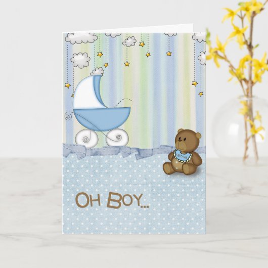 新生児少年 カード (黄色い花)