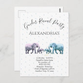 新生児性が可愛いピンクとブルーの象を現す ポストカード (正面/裏面)