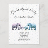 新生児性が可愛いピンクとブルーの象を現す ポストカード (正面)