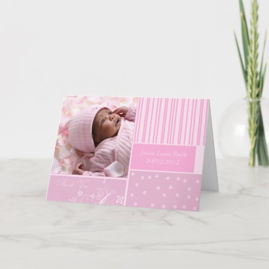 新生児感謝していのグリーティングカード サンキューカード (正面)