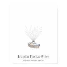 新生児指紋バルーンゲストブック – 青