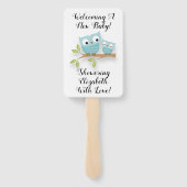 新生児新しいママ赤ちゃんシャワーかわいいフクロウ ハンドファン (裏面)