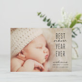 新生児最高のニューイヤーモダンEver Holiday Photo 招待状 (スタンド正面)