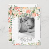 新生児桃緑フローラ写真葉書 シーズンポストカード (正面/裏面)