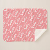 新生児毛布 | PInk名パーソナライズされたベビー | シェルパブランケット (正面(横))