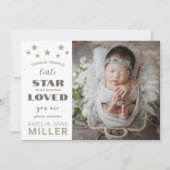 新生児生まれたばかりのガール誕生統計4写真 案内状 (正面)