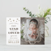 新生児生まれたばかりのガール誕生統計4写真 案内状 (スタンド正面)