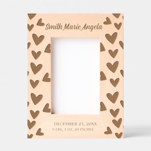 新生児生まれたばかりのギフトの状態 レーザー彫刻フレーム (正面)