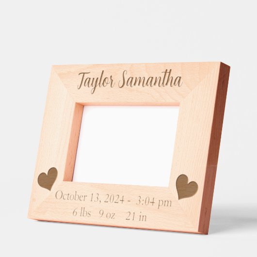 新生児生まれたばかりのギフトの状態 レーザー彫刻フレーム (左)
