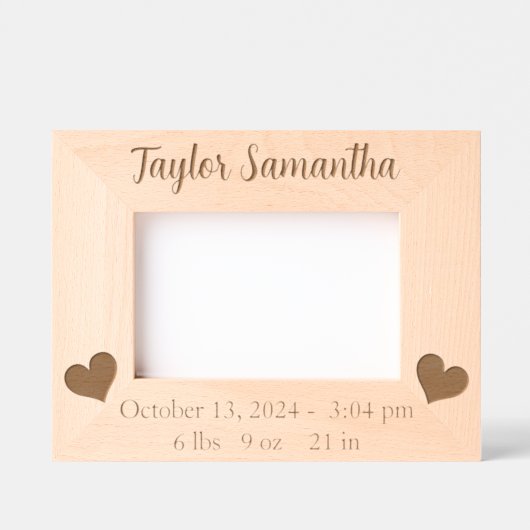 新生児生まれたばかりのギフトの状態 レーザー彫刻フレーム (正面)