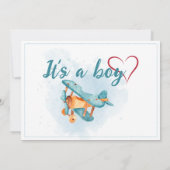 新生児生まれたばかりのボーイ誕生統計フォト 案内状 (裏面)