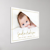 新生児生まれたばかりの名statsフォトスクリプト 箔ポスター (レイダウン)