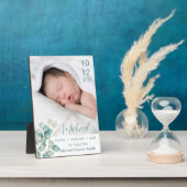 新生児生まれたばかりの誕生統計フォトテーブルトッププラーク フォトプラーク (側面)