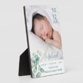 新生児生まれたばかりの誕生統計フォトテーブルトッププラーク フォトプラーク (側面)