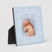 新生児男の子ギフト 誕生統計発表 フォトプラーク (正面)