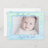 新生児男の生まれたばかりの子の出産のお知らせ 案内ポストカード (正面/裏面)