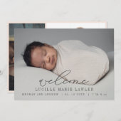 新生児発表の開始スクリプト 案内状 (正面/裏面)