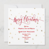 新生児発表メリークリスマス シーズンカード (裏面)