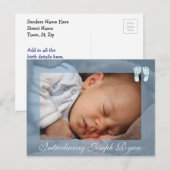 新生児発表葉書のご紹介 案内ポストカード (正面/裏面)