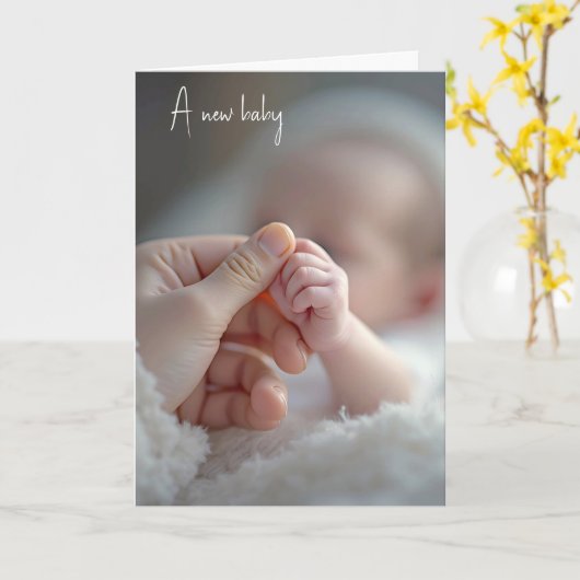 新生児祝い カード (黄色い花)