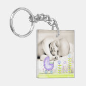 新生児自分の写真の両面を追加 キーホルダー (正面左)
