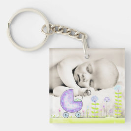 新生児自分の写真の両面を追加 キーホルダー