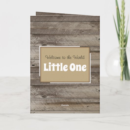 新生児記念写真素朴な茶色 カード (裏面)