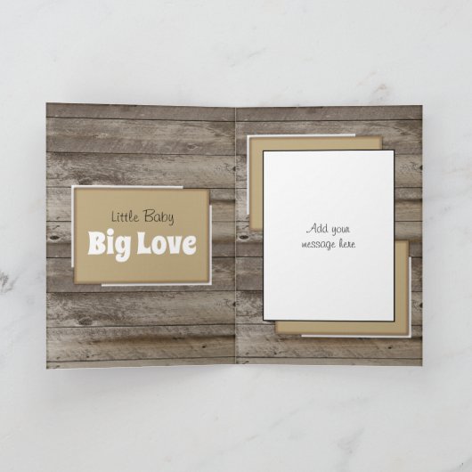 新生児記念写真素朴な茶色 カード (内部)