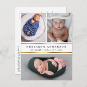 新生児誕生のお知らせ写真 案内ポストカード (正面/裏面)