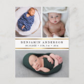 新生児誕生のお知らせ写真 案内ポストカード (正面)
