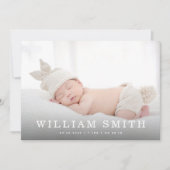 新生児誕生カードの発表 案内状 (正面)