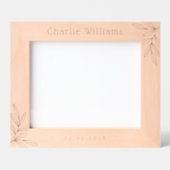 新生児誕生名の緑の離れ日 レーザー彫刻フレーム (正面)