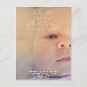 新生児誕生発表写真はがき 案内ポストカード (正面)