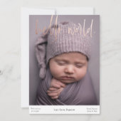 新生児誕生発表写真カード生まれたばかりの 案内状 (正面)
