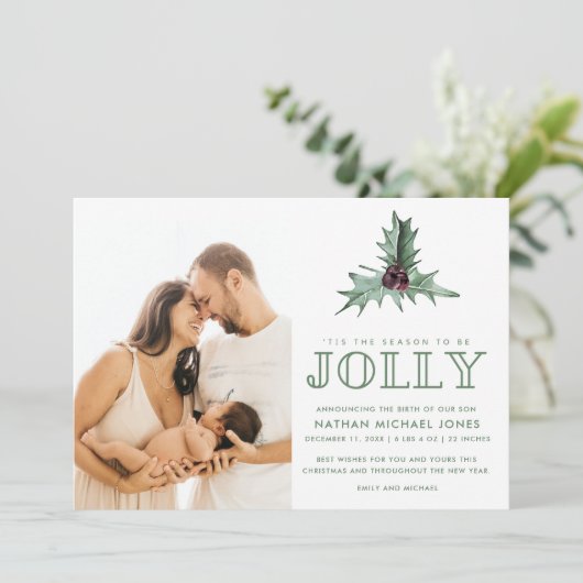 新生児誕生発表写真クリスマス シーズンカード (スタンド正面)