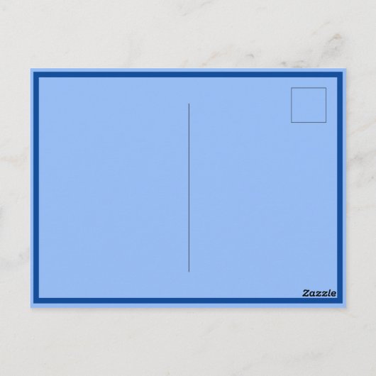 新生児誕生発表青い写真 ポストカード (裏面)