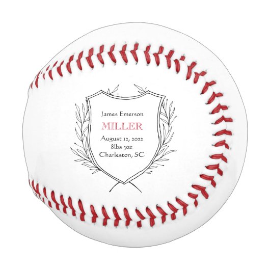 新生児誕生発表NAMEスポーツパパおもしろい 野球ボール (正面右)