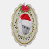 新生児誕生統計クリスマス、誕生発表 オーナメントカード (右)