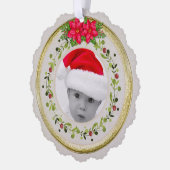 新生児誕生統計クリスマス、誕生発表 オーナメントカード (左)