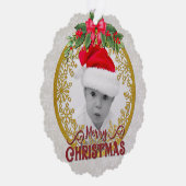 新生児誕生統計クリスマス、誕生発表 オーナメントカード (右)