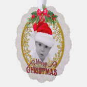 新生児誕生統計クリスマス、誕生発表 オーナメントカード (左)