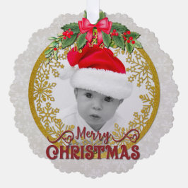 新生児誕生統計クリスマス、誕生発表 オーナメントカード