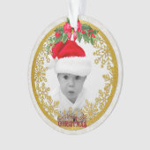 新生児誕生統計クリスマス、誕生発表 オーナメント (正面)