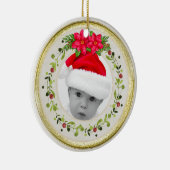 新生児誕生統計クリスマス、誕生発表 セラミックオーナメント (右)