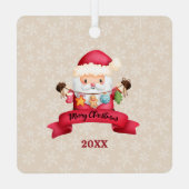 新生児誕生統計クリスマス、誕生発表 メタルオーナメント (裏面)