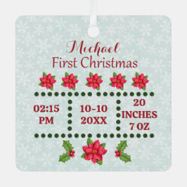 新生児誕生統計クリスマス、誕生発表 メタルオーナメント